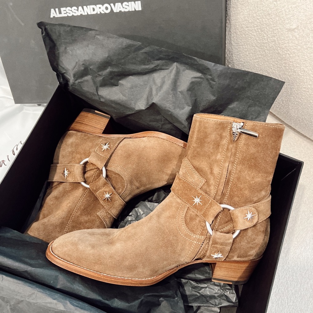 Alessandro Vasini, Texas Harness, Tabacco Suede size 40